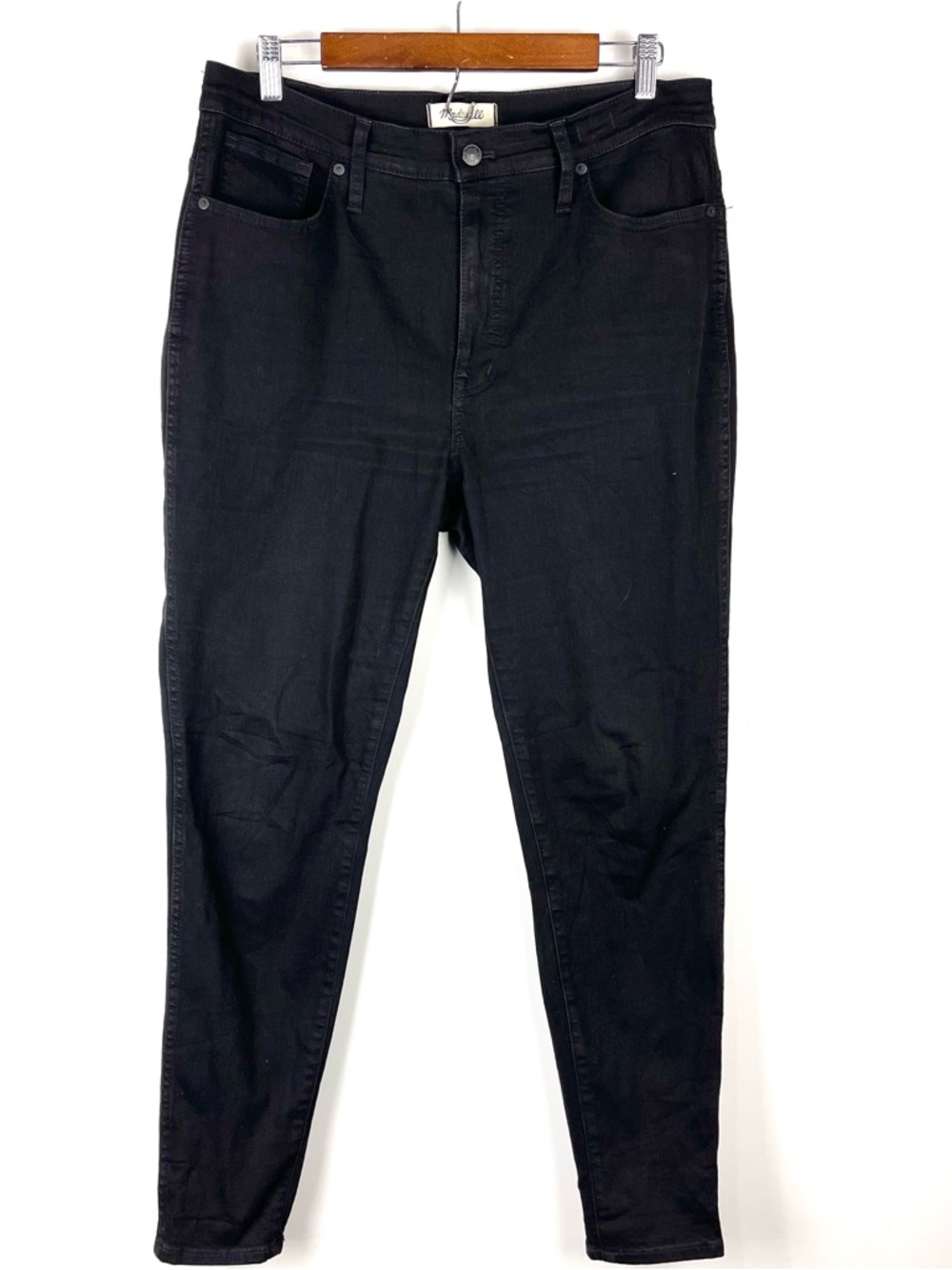Madewell Womens 10in High Rise Skinny Jeans Black Frost Size 31 Stretch